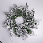 Штучний різдвяний вінок Засніжений Святковий 60 см TD-VINSN, фото 4