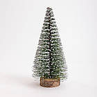 Новорічна настільна ялинка засніжена Стріла 25 см на дерев'яній підставці SOK-М-12-1, фото 2