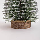 Новорічна настільна ялинка засніжена Стріла 25 см на дерев'яній підставці SOK-М-12-1, фото 3