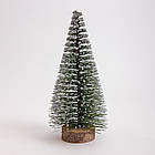 Новорічна настільна ялинка засніжена Стріла 25 см на дерев'яній підставці SOK-М-12-1, фото 5