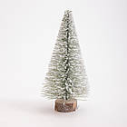 Новорічна настільна ялинка зимова Стріла 25 см на дерев'яній підставці SOK-М-12-2, фото 2