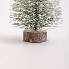 Новорічна настільна ялинка зимова Стріла 25 см на дерев'яній підставці SOK-М-12-2, фото 4