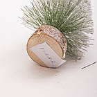 Новорічна настільна ялинка зимова Стріла 25 см на дерев'яній підставці SOK-М-12-2, фото 5