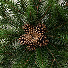 Штучний підсвічник вінок Новорічний з декором зелений на 1 свічку SOK-O-1, фото 5