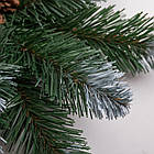 Штучний підсвічник вінок Новорічний з декором зелений із засніженими кінчиками на 1 свічку SOK-O-2, фото 4