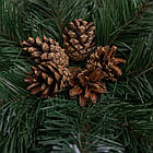 Штучний підсвічник вінок Новорічний з декором зелений із засніженими кінчиками на 1 свічку SOK-O-2, фото 5