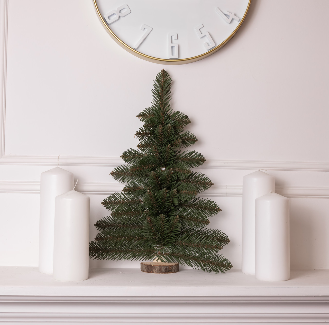 Штучна ялинка настінна Полонина 60 см на дерев'яній підставці SOK-M-V-1, фото 1