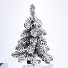 Штучна міні ялинка "Снігова королева" засніжена на дерев'яній підставці 40 см SOK-M-05-1, фото 3