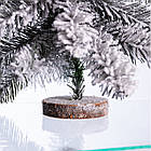 Штучна міні ялинка "Снігова королева" засніжена на дерев'яній підставці 55 см SOK-M-05-2, фото 4