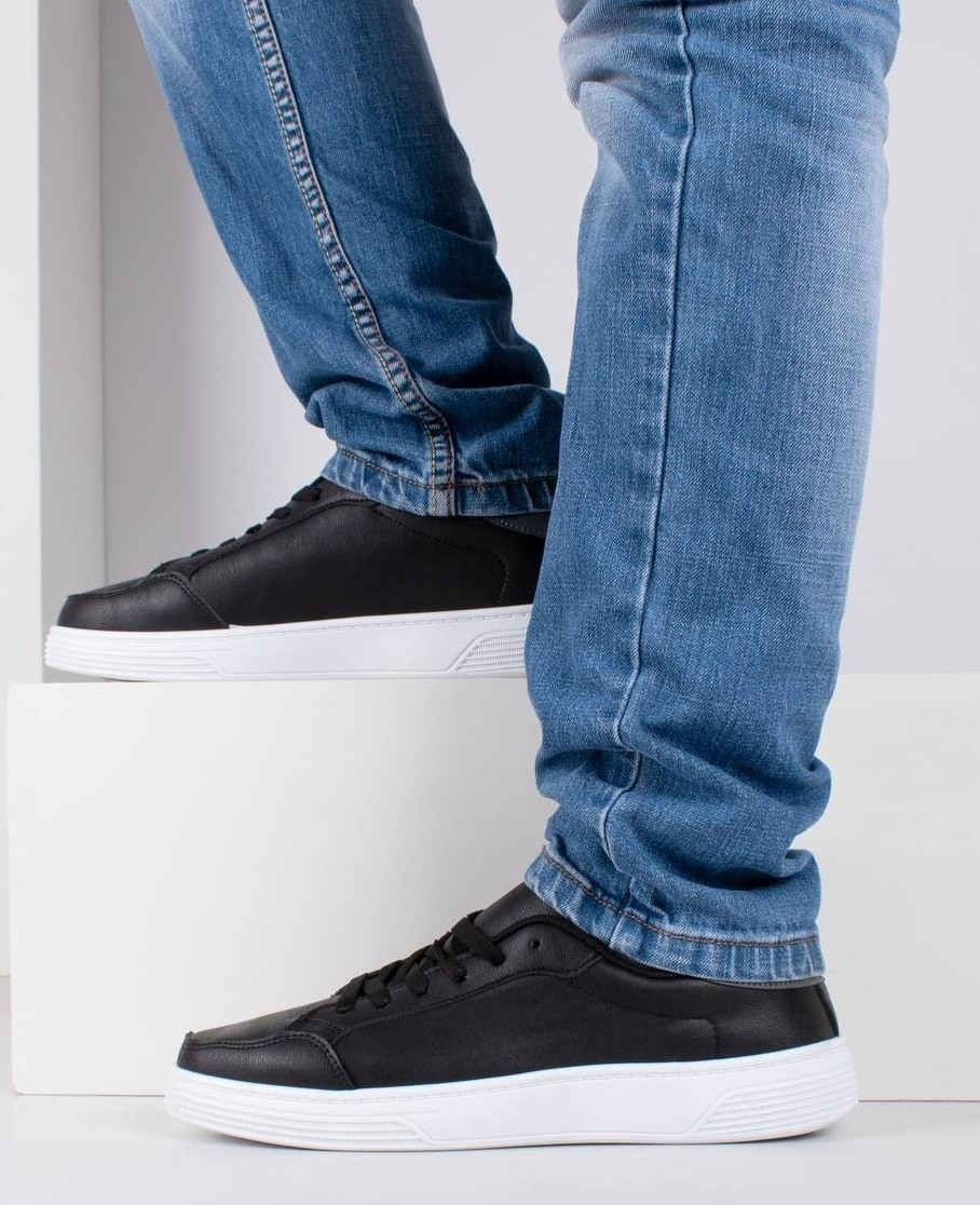 Чоловічі кеди Stilli чорні з білою підошвою (L400-2), фото 1