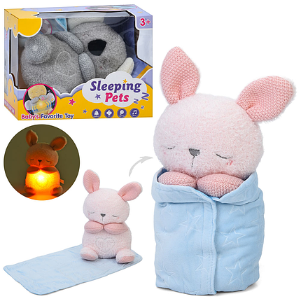 Нічник дитячий Тваринка (2 види: зайчик/коала, плюш, висота 23 см, музика, білий шум, рухливий живіт) 933-184E-186E, фото 1
