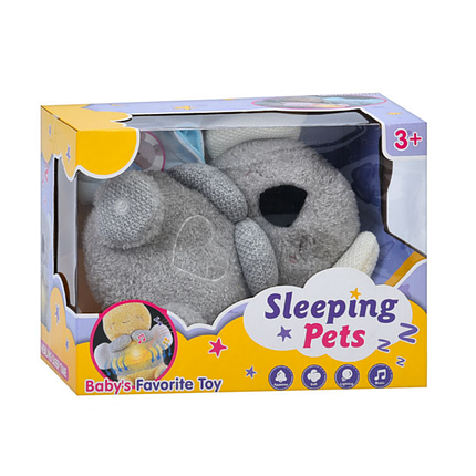 Нічник дитячий Тваринка (2 види: зайчик/коала, плюш, висота 23 см, музика, білий шум, рухливий живіт) 933-184E-186E, фото 3