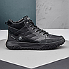 Зимові чоловічі шкіряні черевики, кросівки чорні утеплені з натуральної шкіри на хутрі на зиму для чоловіків, розмір 40-45, фото 4