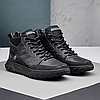 Зимові чоловічі шкіряні черевики, кросівки чорні утеплені з натуральної шкіри на хутрі на зиму для чоловіків, розмір 40-45, фото 2