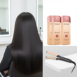 Кератинове випрямлення волосся набір — Inoar G.Hair Premium Hair Keratin, 3х1000 ml