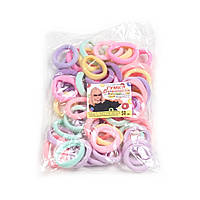 Гумки для волосся, Дитячі резинки для волосся, Набір резинок різнокольорових, Резинки Калуш, Набір гумок 50 шт