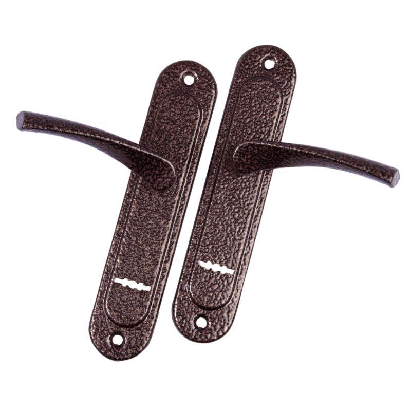 Ручки дверні на планці Аріко під сувальд (мідь), фото 1