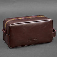 Шкіряна косметичка-несесер 6.0 (бордова) шкіра краст, фото 2