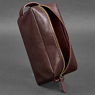 Шкіряна косметичка-несесер 6.0 (бордова) шкіра краст, фото 3