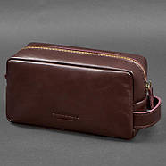 Шкіряна косметичка-несесер 6.0 (бордова) шкіра краст, фото 4