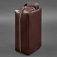 Шкіряна косметичка-несесер 6.0 (бордова) шкіра краст, фото 5