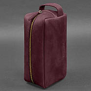 Шкіряна косметичка-несесер 6.0 (бордова) шкіра Crazy Horse, фото 2