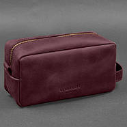 Шкіряна косметичка-несесер 6.0 (бордова) шкіра Crazy Horse, фото 3