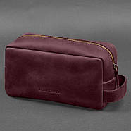 Шкіряна косметичка-несесер 6.0 (бордова) шкіра Crazy Horse, фото 5