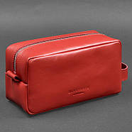 Шкіряна косметичка-несесер 6.0 (червона) шкіра краст, фото 2