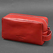 Шкіряна косметичка-несесер 6.0 (червона) шкіра краст, фото 4