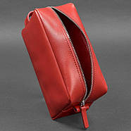 Шкіряна косметичка-несесер 6.0 (червона) шкіра краст, фото 5