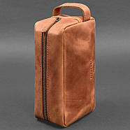 Шкіряна косметичка-несесер 6.0 (світло-коричнева) шкіра Crazy Horse, фото 3