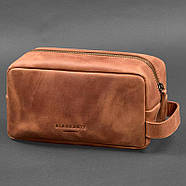 Шкіряна косметичка-несесер 6.0 (світло-коричнева) шкіра Crazy Horse, фото 4