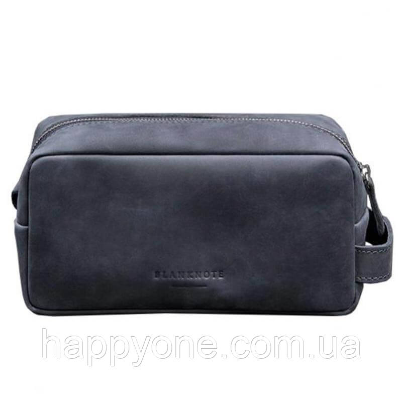 Шкіряна косметичка-несесер 6.0 (темно-синя) шкіра Crazy Horse, фото 1