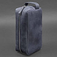 Шкіряна косметичка-несесер 6.0 (темно-синя) шкіра Crazy Horse, фото 4