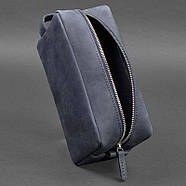 Шкіряна косметичка-несесер 6.0 (темно-синя) шкіра Crazy Horse, фото 5