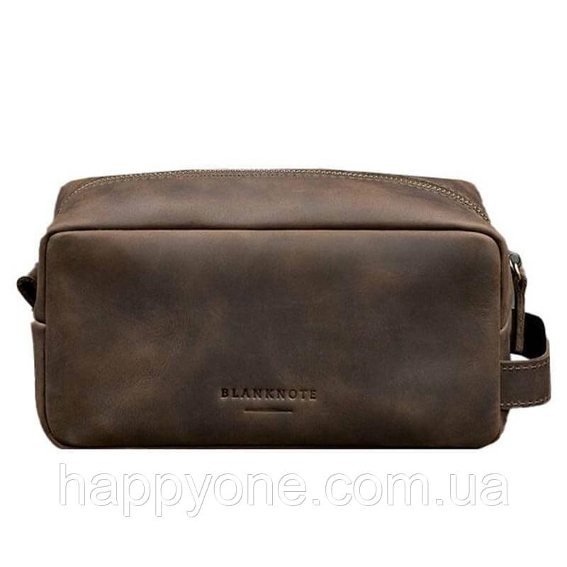 Шкіряна косметичка-несесер 6.0 (темно-коричнева) шкіра Crazy Horse, фото 1