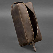 Шкіряна косметичка-несесер 6.0 (темно-коричнева) шкіра Crazy Horse, фото 3