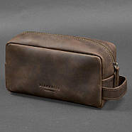 Шкіряна косметичка-несесер 6.0 (темно-коричнева) шкіра Crazy Horse, фото 5