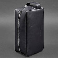 Шкіряна косметичка-несесер 6.0 (темно-синя) шкіра краст, фото 3