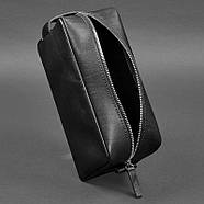 Шкіряна косметичка-несесер 6.0 (чорна) шкіра краст, фото 3