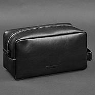 Шкіряна косметичка-несесер 6.0 (чорна) шкіра краст, фото 5