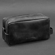 Шкіряна косметичка-несесер 6.0 (чорна) шкіра Crazy Horse, фото 2