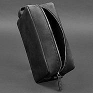 Шкіряна косметичка-несесер 6.0 (чорна) шкіра Crazy Horse, фото 3