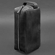 Шкіряна косметичка-несесер 6.0 (чорна) шкіра Crazy Horse, фото 4