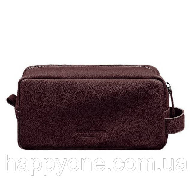 Шкіряна косметичка-несесер 6.0 (бордова) шкіра флотар, фото 1