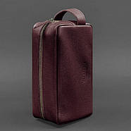 Шкіряна косметичка-несесер 6.0 (бордова) шкіра флотар, фото 3