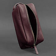 Шкіряна косметичка-несесер 6.0 (бордова) шкіра флотар, фото 4