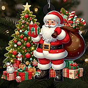 Оригінальні новорічні ялинкові іграшки підвіски та товари з дерева яскраві красиві прикраси сувеніри подарунок на ялинку новий рік