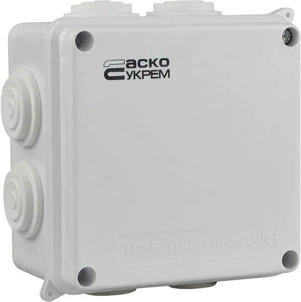 Розподільча коробка АСКО-УКРЕМ 100х100х70 мм ІР65, фото 1